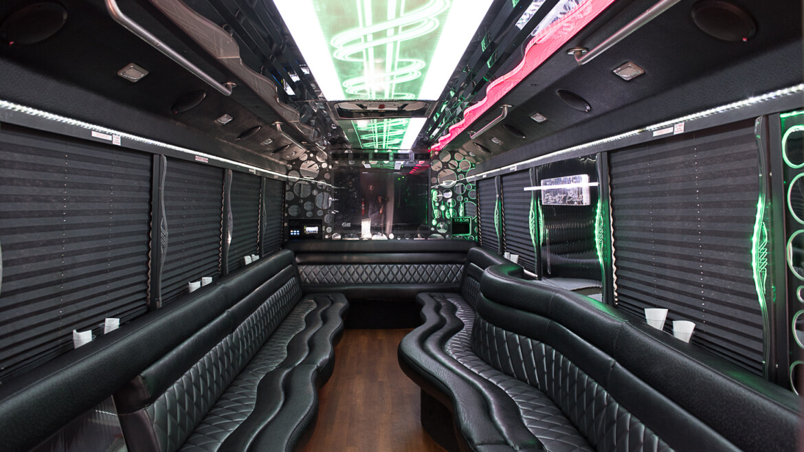 30 PASSENGER NEW YORK PARTY BUS WITH POLE AND BATHROOM